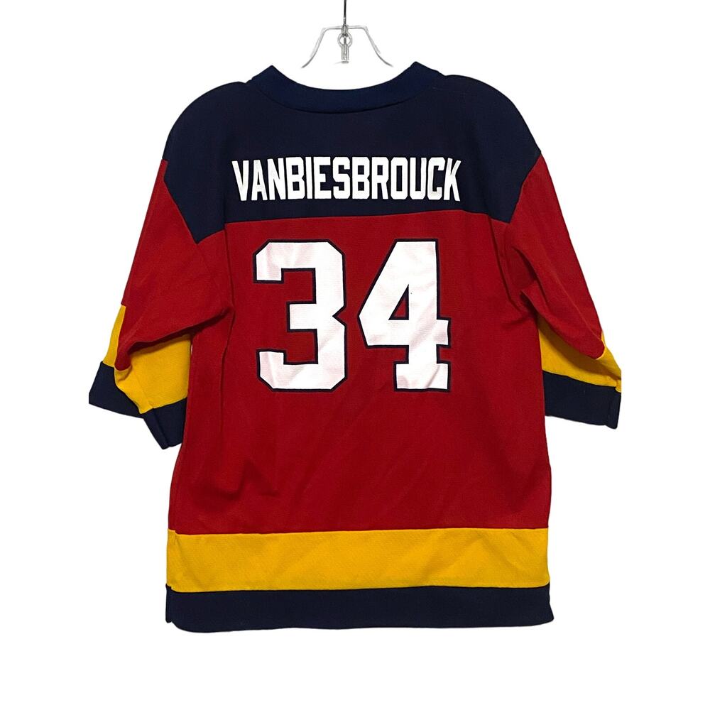 VTG John Vanbiesbrouck 34 Florida Panthers Jersey Logo 7 Youth Boys Kids XL USA